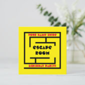 Uitnodigingen voor Escape Room doolhof verjaardags (Staand voorkant)