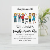 Uitnodigingen voor familiereünie BBQ Cookout (Staand voorkant)