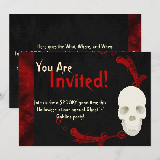 Uitnodigingen voor Fanged Skull (Voorkant / Achterkant)