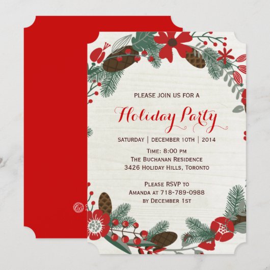 Uitnodigingen voor feestdag (Voorkant / Achterkant)