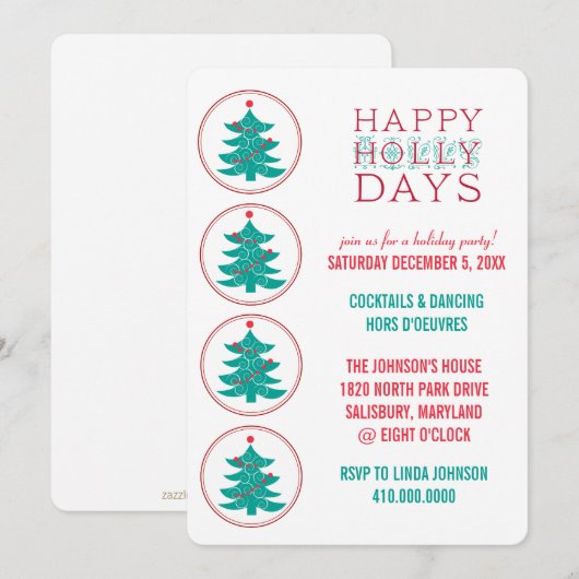 Uitnodigingen voor feestdag (Voorkant / Achterkant)