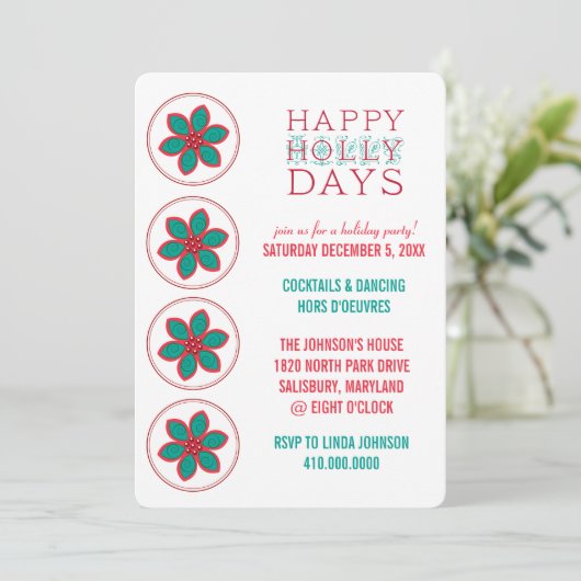 Uitnodigingen voor feestdag (Staand voorkant)