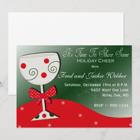 Uitnodigingen voor feestdagen of kerstfeestdagen (Voorkant / Achterkant)