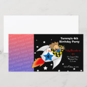 Uitnodigingen voor feestdagen (raketjongen) (Voorkant / Achterkant)