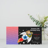 Uitnodigingen voor feestdagen (raketjongen) (Staand voorkant)