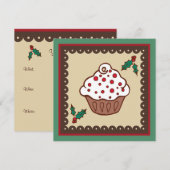 Uitnodigingen voor feestelijke cupcakes (Voorkant / Achterkant)