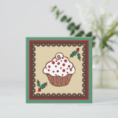 Uitnodigingen voor feestelijke cupcakes (Staand voorkant)