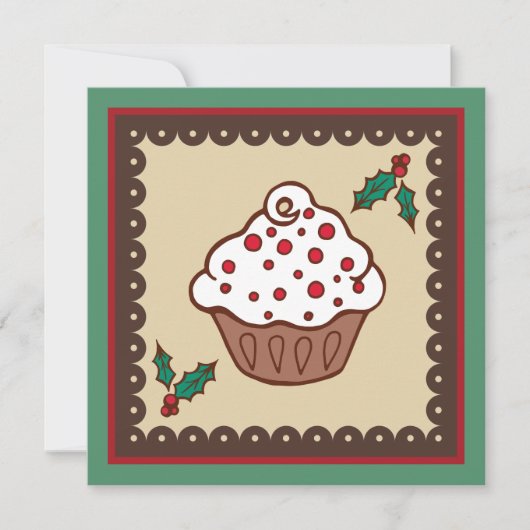Uitnodigingen voor feestelijke cupcakes (Voorkant)