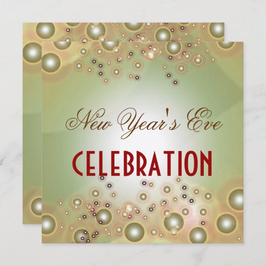 Uitnodigingen voor feestelijke feestdagen, champag (Voorkant / Achterkant)