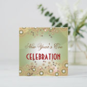 Uitnodigingen voor feestelijke feestdagen, champag (Staand voorkant)