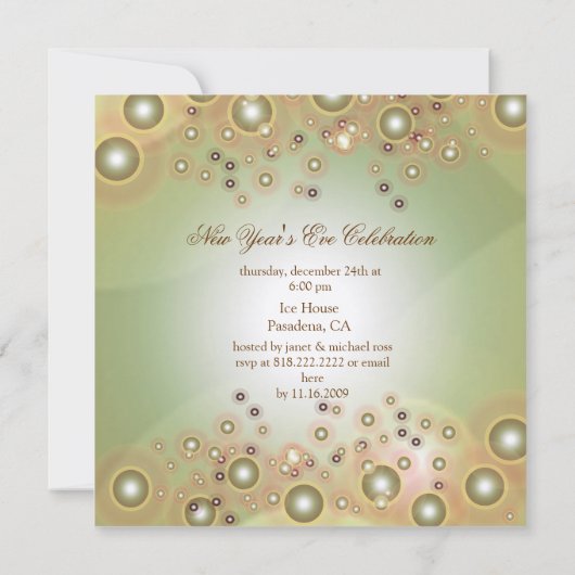 Uitnodigingen voor feestelijke feestdagen, champag (Achterkant)