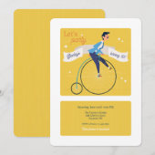  uitnodigingen voor fietsen met hoge wielwieltjes (Voorkant / Achterkant)