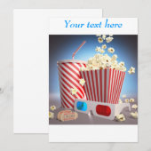 Uitnodigingen voor filmpopcorn (Voorkant / Achterkant)