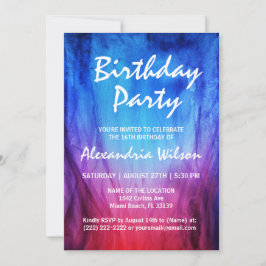 Uitnodigingen voor Fire & Ice Birthday | Blauwe ro