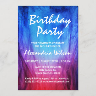 Uitnodigingen voor Fire & Ice Birthday   Blauwe ro