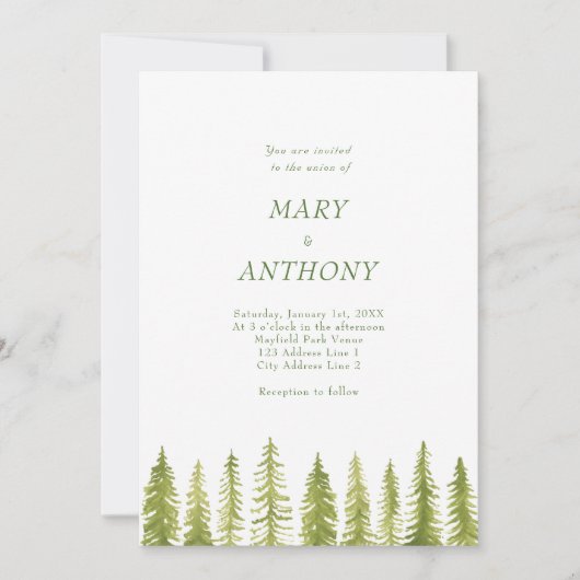 Uitnodigingen voor Forest Wedding (Voorkant)