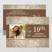 Uitnodigingen voor foto's van 10-jarig huwelijksju (Voorkant / Achterkant)