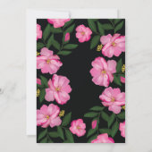 uitnodigingen voor fuschia en zwarte bruiloft (Achterkant)