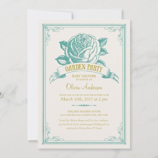 Uitnodigingen voor Garden Baby Shower (Voorkant)