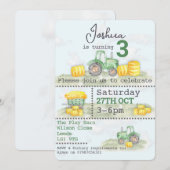 Uitnodigingen voor gepersonaliseerde groene tracto (Voorkant / Achterkant)