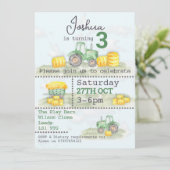 Uitnodigingen voor gepersonaliseerde groene tracto (Staand voorkant)