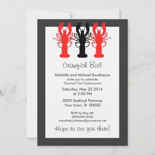 Uitnodigingen voor geraffineerde Crawish/Lobster-b (Voorkant)