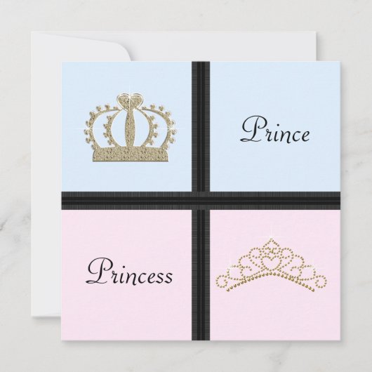 Uitnodigingen voor geslacht onthulling Prince Prin (Voorkant)