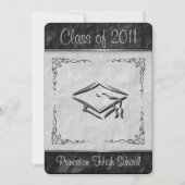 Uitnodigingen voor getextureerde zwarte en witte v (Voorkant)