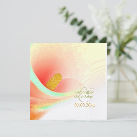 Uitnodigingen voor geverfde Calla lily/bruiloft (Staand voorkant)