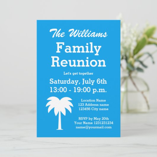 Uitnodigingen voor gezinshereniging zomerfeest pal (Staand voorkant)