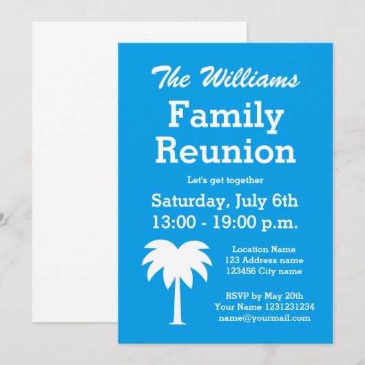 Uitnodigingen voor gezinshereniging zomerfeest pal (Voorkant / Achterkant)