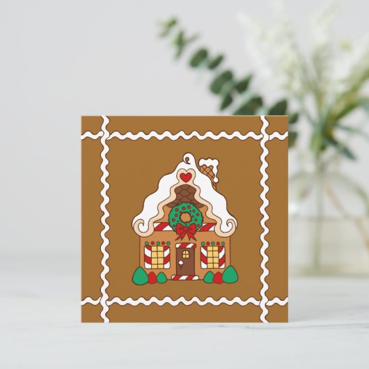 Uitnodigingen voor Gingerbread House (Staand voorkant)