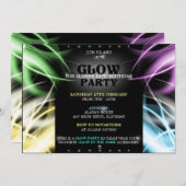 Uitnodigingen voor Glow Party (Voorkant / Achterkant)