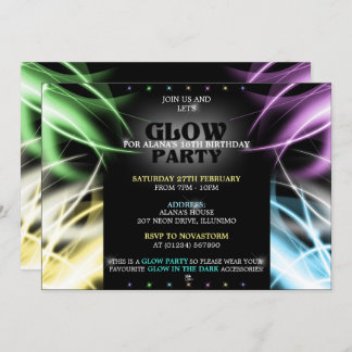 Uitnodigingen voor Glow Party