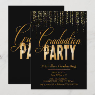 Uitnodigingen voor Gold- en Black Graduation Party