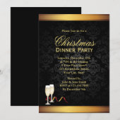 Uitnodigingen voor Gold- en Zwarte kerstfeestdagen (Voorkant / Achterkant)