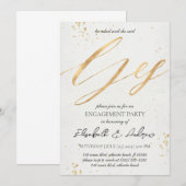 Uitnodigingen voor Gold-kerstfeestdagen (Voorkant / Achterkant)