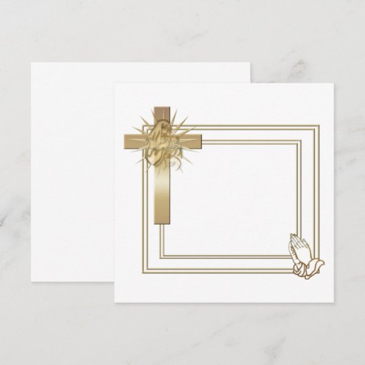 Uitnodigingen voor Golden kruis en bidden (Voorkant / Achterkant)