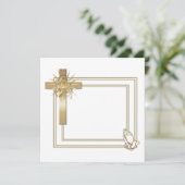 Uitnodigingen voor Golden kruis en bidden (Staand voorkant)