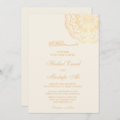 Uitnodigingen voor goudbismillah-moslimbruiloft (Voorkant / Achterkant)