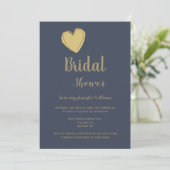 Uitnodigingen voor goudbruidsdouche van de marine (Staand voorkant)