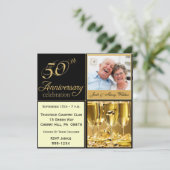 Uitnodigingen voor gouden huwelijksjubileumfeest (Staand voorkant)