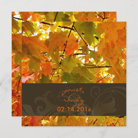 Uitnodigingen voor gouden mazelen/vallen bruiloft (Voorkant / Achterkant)