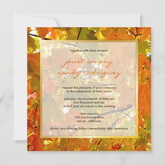 Uitnodigingen voor gouden mazelen/vallen bruiloft (Achterkant)