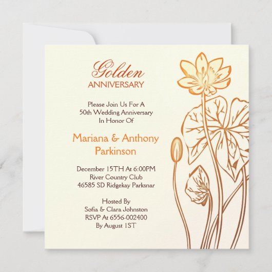 uitnodigingen voor gouden trouwdag (Voorkant)