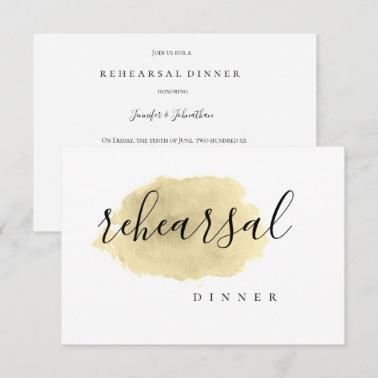 Uitnodigingen voor gouden waterverf (Voorkant / Achterkant)