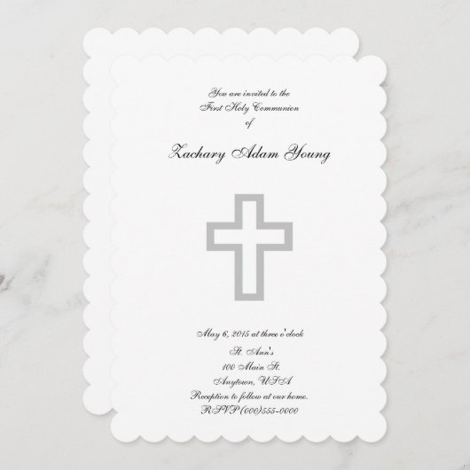 Uitnodigingen voor "Grey Cross" (Voorkant / Achterkant)