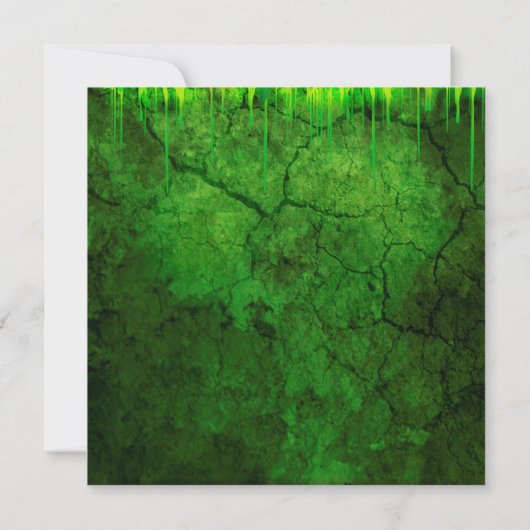 Uitnodigingen voor Groen Slijm Pret Halloween Fees (Achterkant)