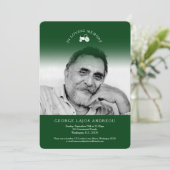Uitnodigingen voor groene begrafenis van een fotot (Staand voorkant)