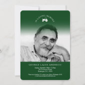 Uitnodigingen voor groene begrafenis van een fotot (Voorkant)